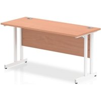 Impulse 1400/600 Rectangle White Cantilever Leg Desk Beech - MI001685