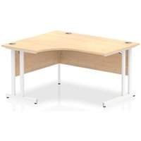 Impulse 1400mm Left Crescent Office Desk Maple Top White Cantilever