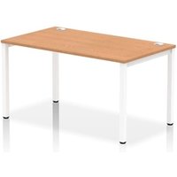 Impulse Bench Single Row 1400 White Frame Office Bench Desk Oak