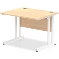 Impulse 1000/800 Rectangle White Cantilever Leg Desk Maple - MI002416