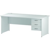 Impulse 1800 x 800mm Straight Office Desk White Top Panel End Leg