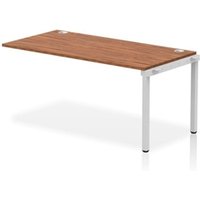 Impulse Bench Single Row Ext Kit 1600 Silver Frame Bench Desk Walnut