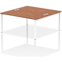 Impulse Bench B2B 2 Person 1600 White Frame Office Bench Desk Walnut