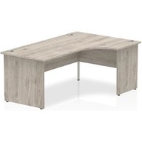 Impulse 1800mm Right Crescent Office Desk Grey Oak Top Panel End Leg