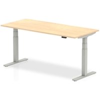 Air 1800/800 Maple Height Adjustable Desk With Silver Legs - HA01016