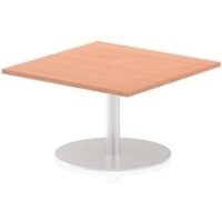 Italia 800mm Square Coffee Table Beech Top 475mm High Silver Leg