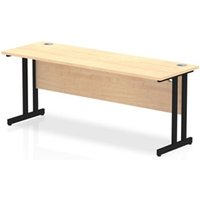 Impulse 1800 x 600mm Straight Office Desk Maple Top Black Cantilever