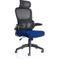 Iris Task Operator Black Mesh Back Bespoke Colour Seat Stevia Blue