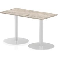 Italia 1200x600mm Poseur Rectangular Table Grey Oak Top 725mm High Leg