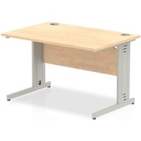 Impulse 1200 x 800mm Straight Office Desk Maple Top Silver Cable