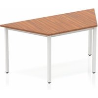 Impulse Trapezium Table 1600 Walnut Box Frame Leg Silver - BF00147