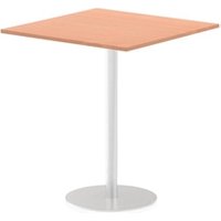 Italia 1000mm Poseur Square Table Beech Top 1145mm High Silver Leg