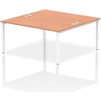 Impulse Bench B2B 2 Person 1600 White Frame Office Bench Desk Beech