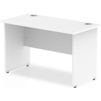 Impulse 1200 x 600mm Straight Office Desk White Top Panel End Leg
