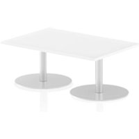 Italia 1200 x 800mm Poseur Rectangular Table White Top 475mm High Leg
