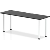 Impulse Black Series 1800 x 600mm Straight Table Black Top with Cable