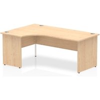 Impulse 1800mm Left Crescent Office Desk Maple Top Panel End Leg