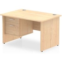 Impulse 1200 x 800mm Straight Office Desk Maple Top Panel End Leg