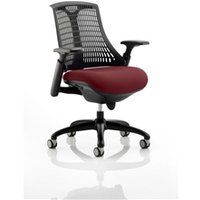Flex Task Operator Chair Black Frame Black Back Bespoke Colour Seat ginseng Chilli