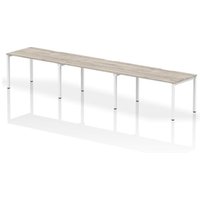 Evolve Plus 1400mm Single Row 3 Person Office Bench Desk Grey Oak Top
