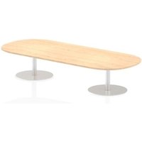 Italia 2400mm Boardroom Coffee Table Maple Top 475mm High Silver Leg