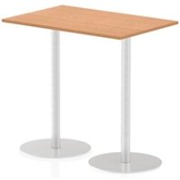 Italia 1200 x 800mm Poseur Rectangular Table Oak Top 1145mm High Leg