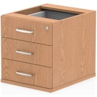 Impulse Fixed Pedestal 3 Drawer Oak - I001643