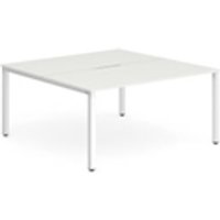 Evolve Plus 1400mm B2B 2 Person Office Bench Desk White Top White