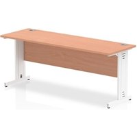 Impulse 1800 x 600mm Straight Desk Beech Top White Cable Managed Leg
