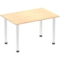 Impulse 1200mm Straight Table Maple Top Chrome Post Leg I003587