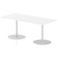 Italia 1800 x 800mm Poseur Rectangular Table White Top 725mm High Leg
