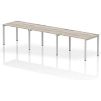 Impulse Bench Single Row 3 Person 1200 Silver Frame Office Bench Desk