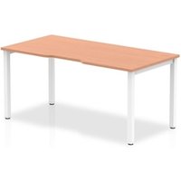 Evolve Plus 1600mm Single Starter Office Bench Desk Beech Top White