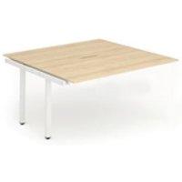 Evolve Plus 1400mm B2B Office Bench Desk Ext Kit Maple Top White Frame