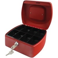 Q-Connect Cash Box 8 Inch Red KF04249 KF04249