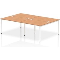 Impulse Bench B2B 4 Person 1200 White Frame Office Bench Desk Oak
