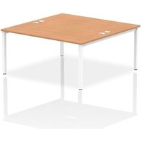 Impulse Bench B2B 2 Person 1600 White Frame Office Bench Desk Oak