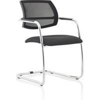 Swift Cantilever Mesh Back Conference Chair - Black Fabric