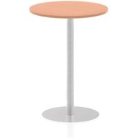 Italia 800mm Poseur Round Table Beech Top 1145mm High Silver Leg