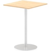 Italia 800mm Poseur Square Table Maple Top 1145mm High Silver Leg
