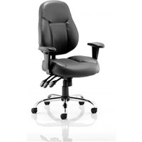 Storm Task Operator Chair Black Soft Bonded Leather With Arms OP000129