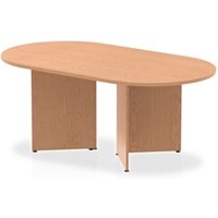 Impulse 1800mm Boardroom Table Oak Top Arrowhead Leg I003407