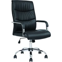 Carter Black Luxury Faux Leather Chair With Arms EX000148