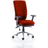 Chiro High Back Task Operators Chair Height Adjustable Arms - Tabasco Orange