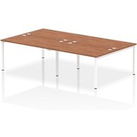 Impulse Bench B2B 4 Person 1400 White Frame Office Bench Desk Walnut
