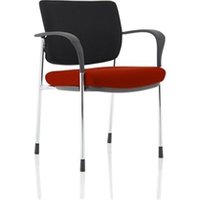 Brunswick Deluxe Black Fabric Back Chrome Frame Seat Chilli With Arms