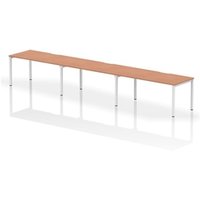 Evolve Plus 1600mm Single Row 3 Person Office Bench Desk Beech Top