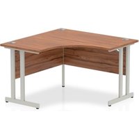 Impulse 1200mm Corner Office Desk Walnut Top Silver Cantilever Leg