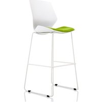 Florence White Frame High Stool Bespoke Colour Seat Myrrh Green