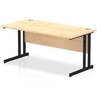 Impulse 1600 x 800mm Straight Office Desk Maple Top Black Cantilever